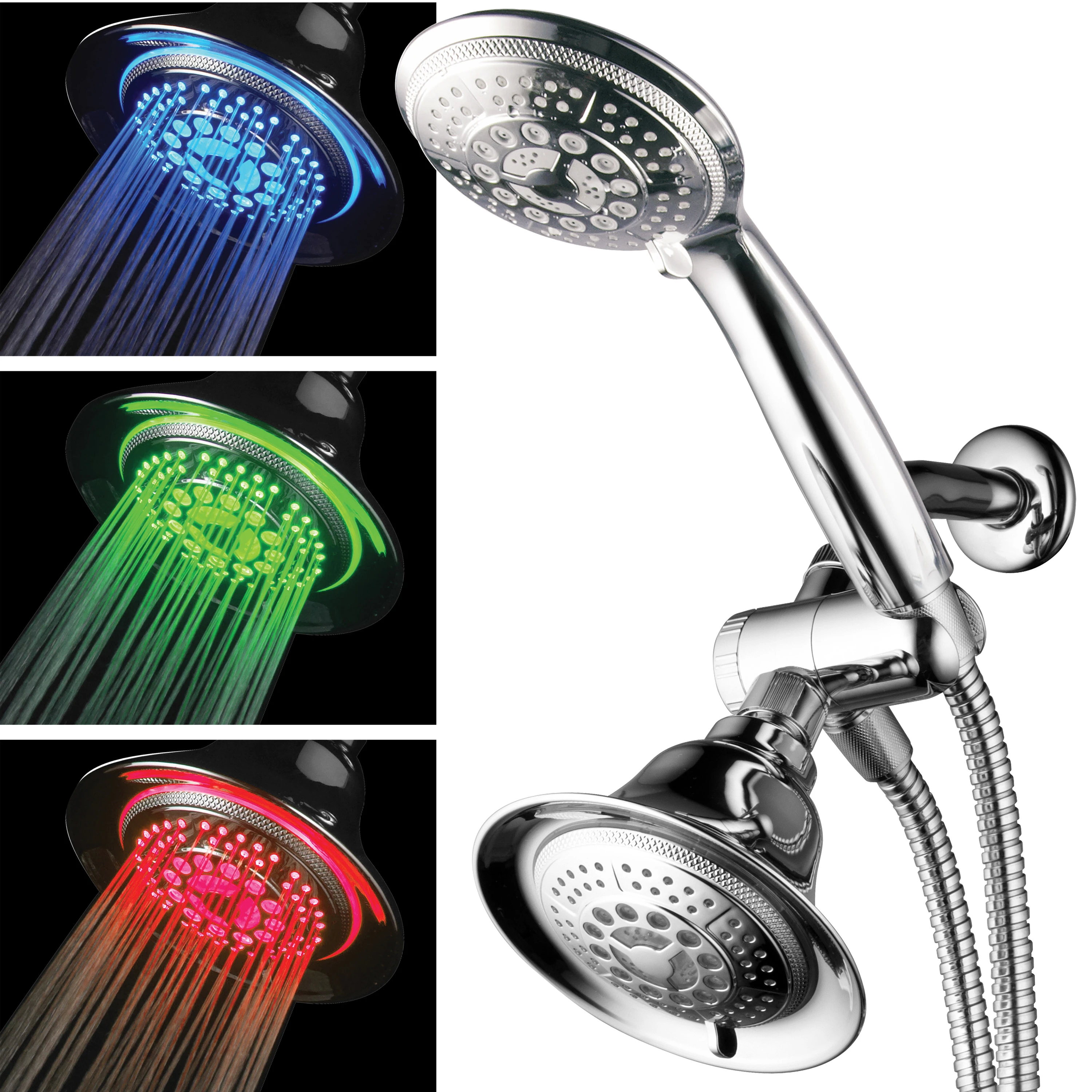 HotelSpa Luxury Shower Combo with 5 5-setting LED Shower head and 5-setting Hand Shower