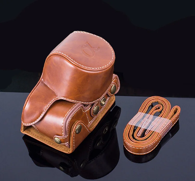 Высокое качество pu кожаный чехол для камеры чехол для sony A6000 A6400 A6300 ILCE-6300 NEX-6 16-50 мм с отверстием для батареи - Цвет: Brown