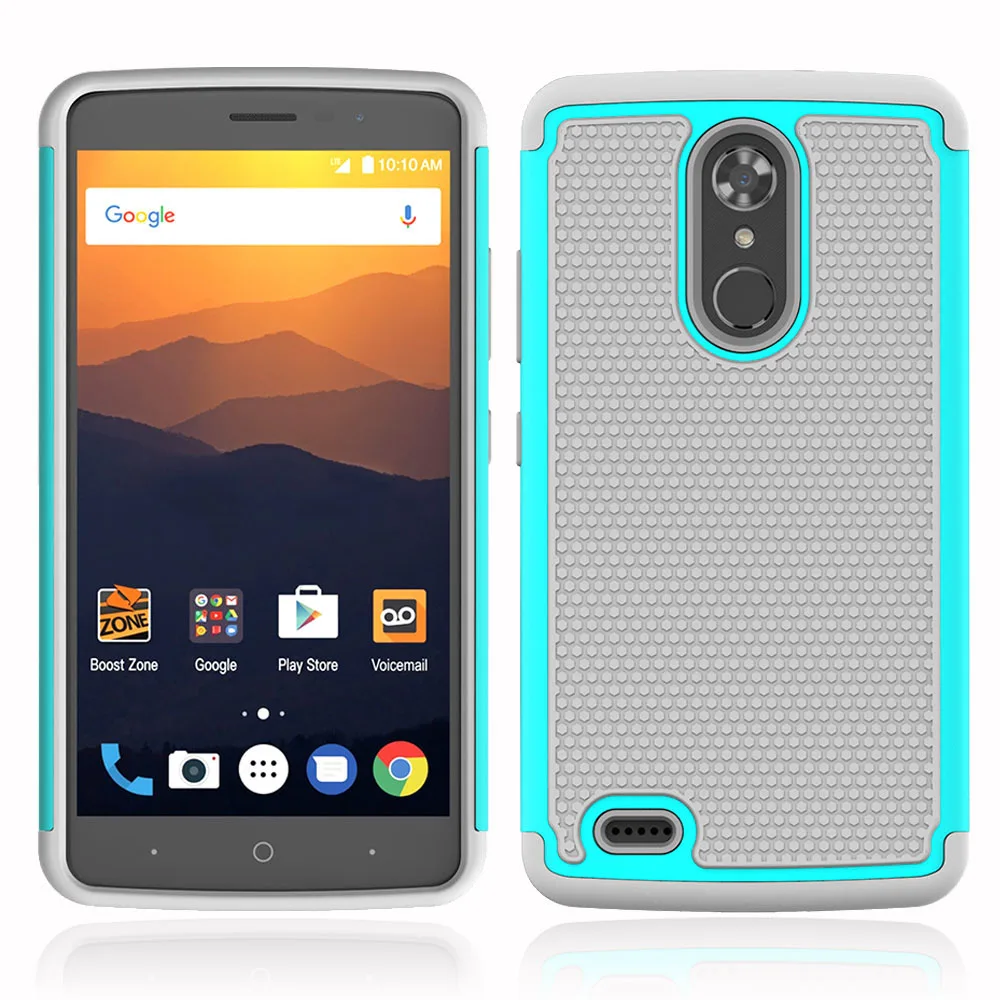 

For ZTE Max XL Heavy Duty 2 In 1 Hybrid Rugged Case Hard PC TPU Rubber Impact Protective Cover For ZTE Max XL N9560 Z986 6.0"@