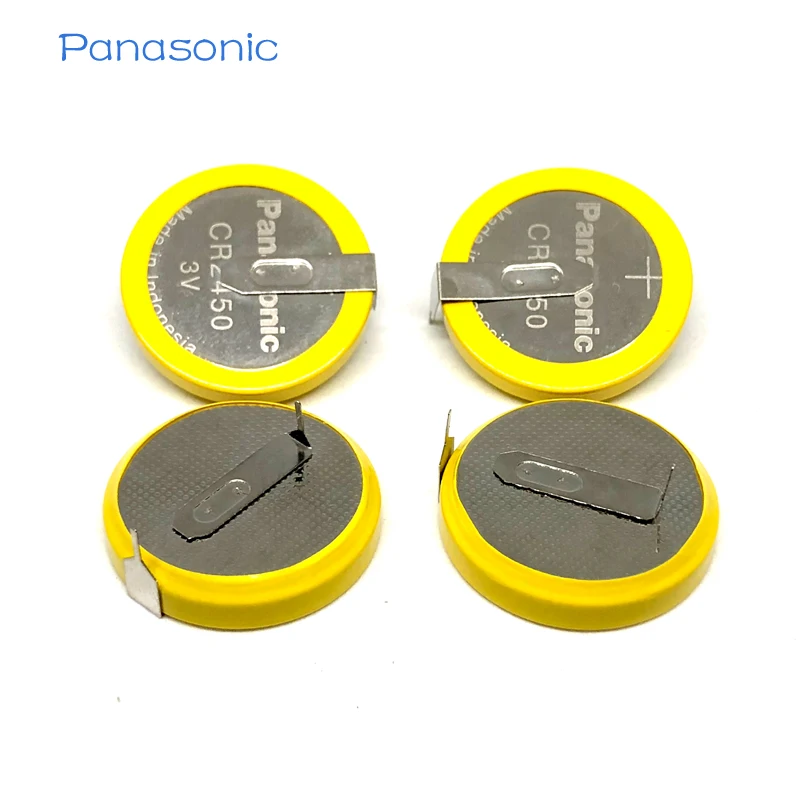 20pcs/lot Panasonic CR2450 550mAh Button Cell Batteries 3V 180 Degree  welding Solder Pins Bluetooth Watch CR 2450 Coin battery