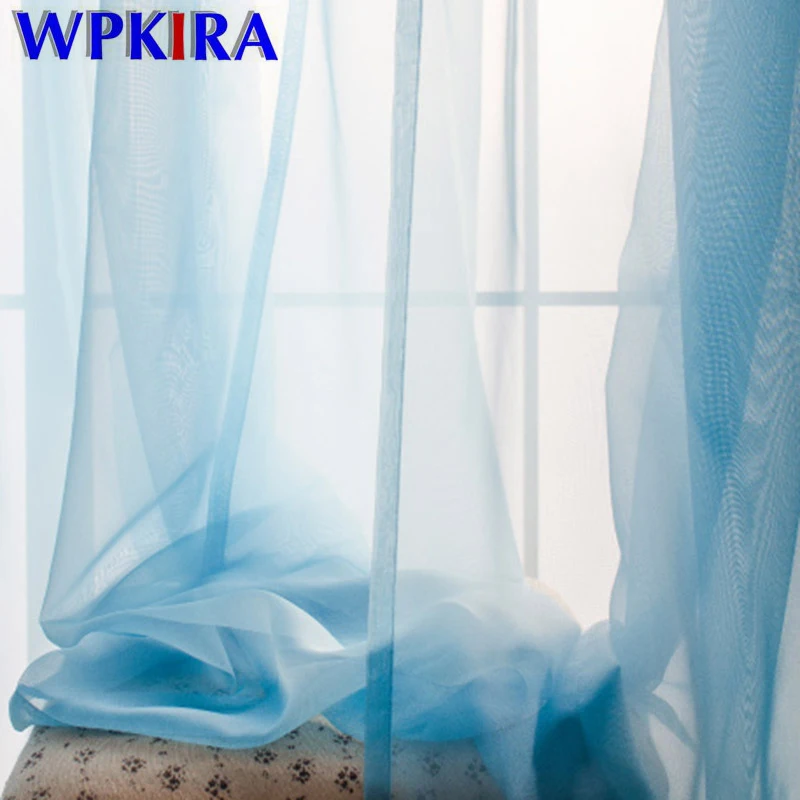 

European American Style Multicolor for Living Room Bay Window Screening Solid Door Curtains Drape Panel Sheer Tulle WP184#30
