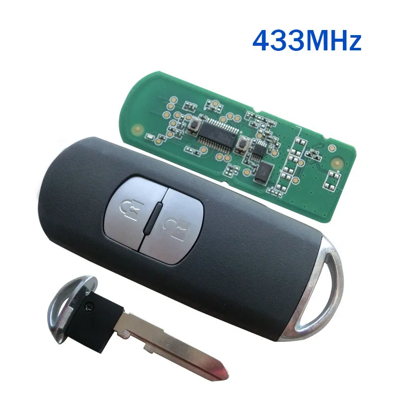 

Replacement New Smart Remote Key Fob 433MHz Fit For Mazda 3 6 CX-4 CX-5 MX-5 SKE13E-01 With Emergency Key