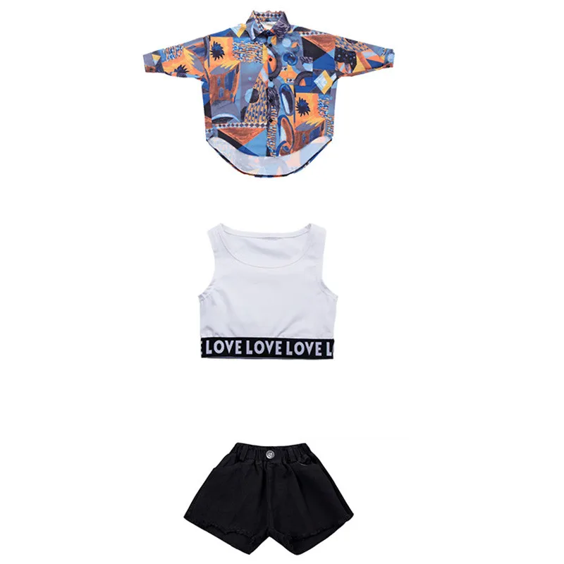 Long Sleeve New Pattern Girl Sir Hip-hop Dance Clothing Children JAZZ Korean Multi Color Suit Show Autumn Spring Clothes 180 T (6)