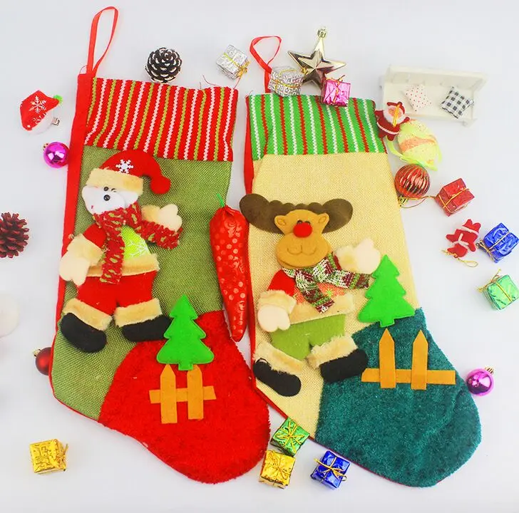 Chaussettes de Noël en feutre Noël Festif Sac Remplissage Cadeau pendaison décoration Vendeur Britannique