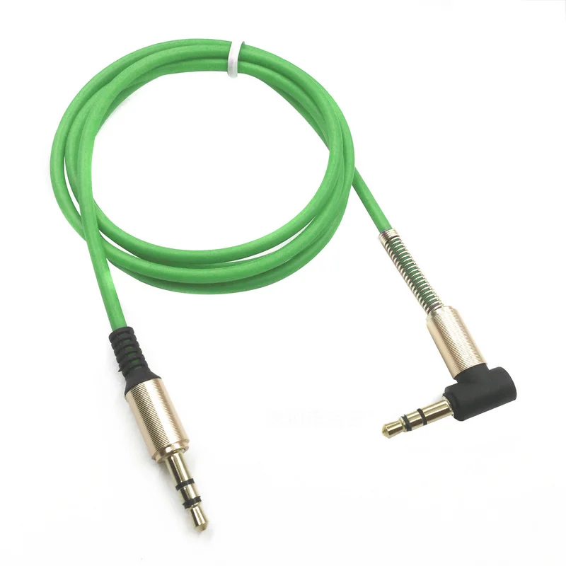 New Arrival 1pc 1M Right Angle Car Aux Auxiliary Cable 3.5mm Male to Male Audio Cable Cord 8 Colors For Phone PC