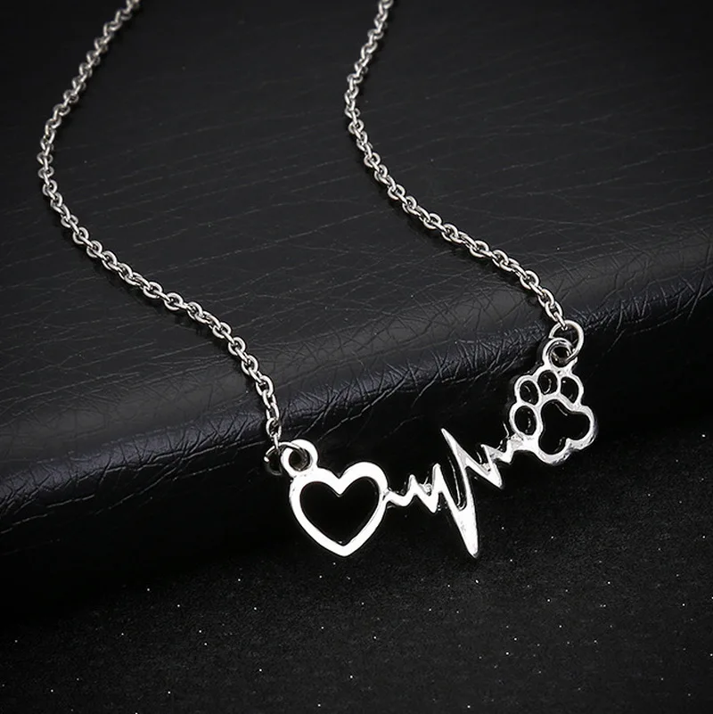 paw heartbeat necklace
