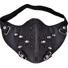 Мужские wo мужские кожаные маски в стиле хип-хоп с металлическими заклепками в стиле Панк Клубные вечерние дышащие мотоциклетные маски в стиле рок-н-ролл R700