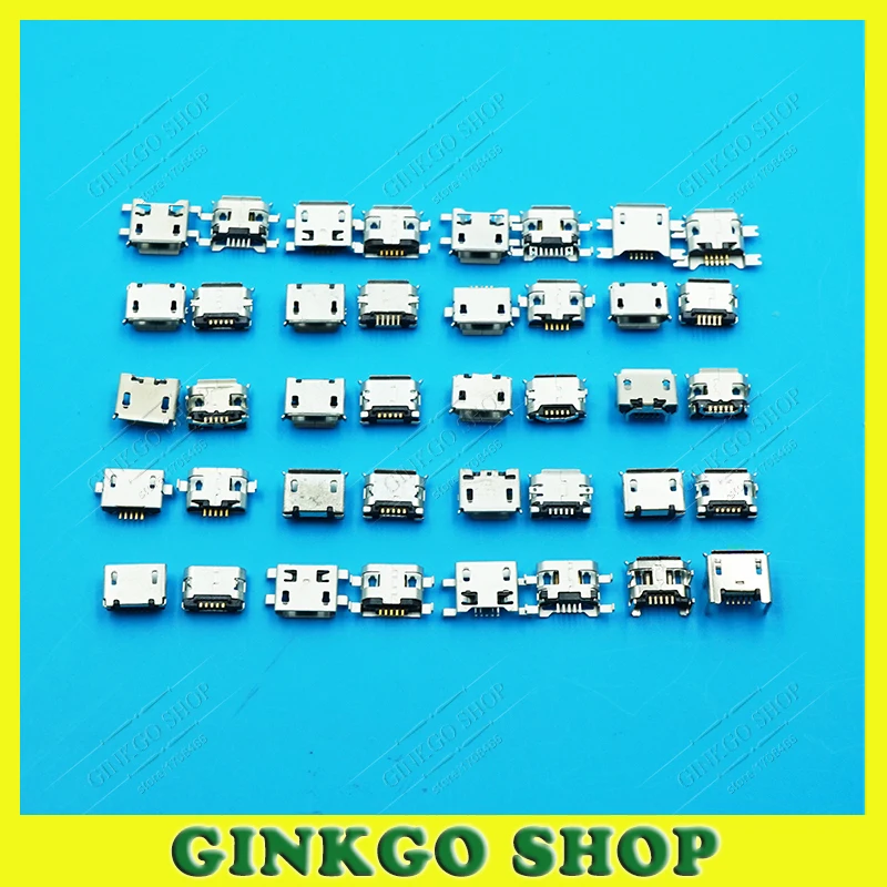 20Models 1000pcs/lot For Samsung HTC Milet Lenovo ZTE Mobile Phone Tablet pc mid Micro USB Jack 5P 5-pin Charging Data Connector