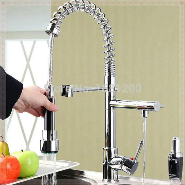 Pull Down Mixer Tap 2 Handle Function Way Water Outlet Kitchen Pull Down Mixer Tap 2 Handle Function Way Water Outlet Kitchen