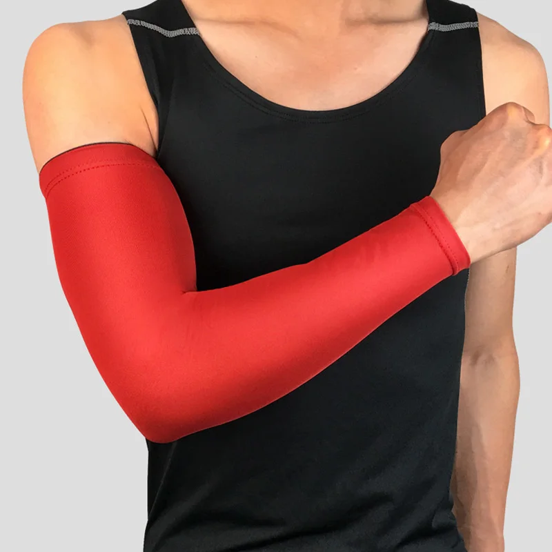 1 шт., баскетбольная опора для локтя, защита для велосипедного спорта, безопасности, налокотник, длинный рукав, B2Cshop - Цвет: Красный