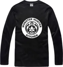 New Men’s long sleeve T shirt Slim Monster Hunter Cotton Top Casual Hooded Fashion