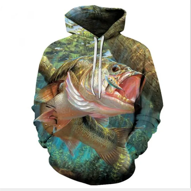 Стиль 3D графический бренд толстовки для рыбалки осень зима Спорт на открытом воздухе Мужская Женская одежда для рыбалки размера плюс 6XL-S