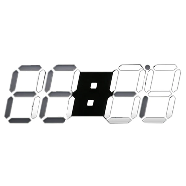 

TOP!-Large Modern Design Digital Led Skeleton Wall Clock Timer 24/12 3D,black