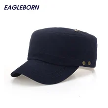 Военная Мужская и женская шляпа Новая модная повседневная однотонная стильная взрослая весенне-летняя армейские кепки с плоским верхом Военная кепка регулируемая