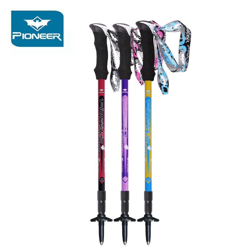 

2Pcs/lot Pioneer Carbon Fiber Nordic Walking Sticks Telescopic Hiking Poles Ultralight Climbing Walking Canes Trekking Sticks