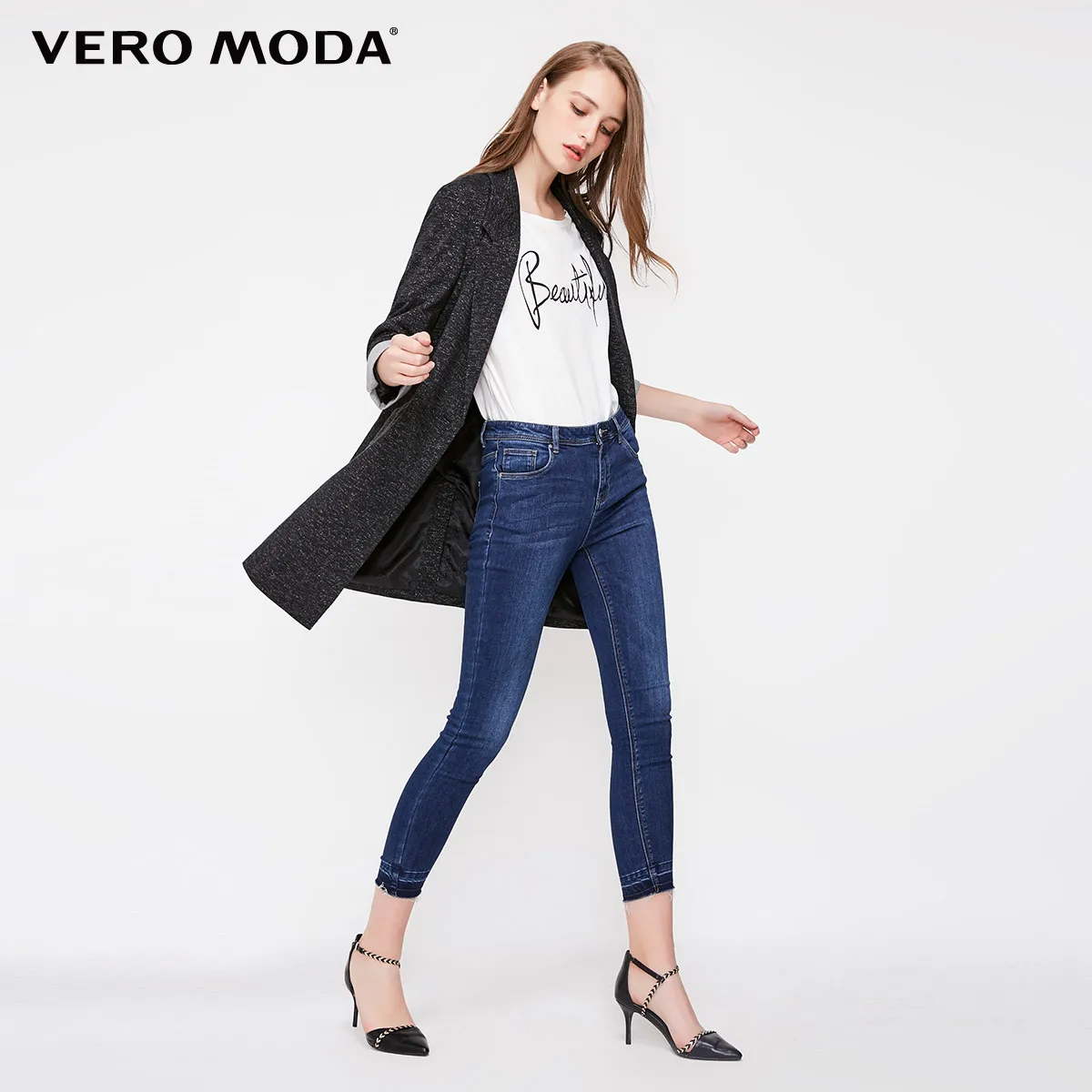 Vero Moda Women's Slim Fit Medium Length Single-button Long Jacket Blazer | 318308502