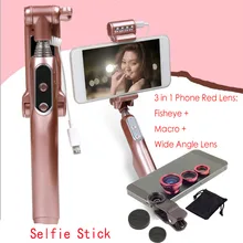 SKF04 Bluetooth селфи палка монопод с 360 градусов светодиодный заполняющий свет и зеркало заднего вида и 3 в 1 объектив телефона для iphone 8 Plus X 7 Plus