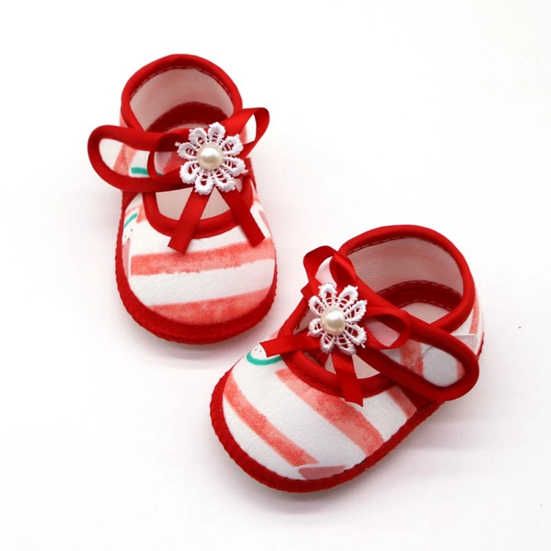 Обувь для маленьких девочек; обувь для малышей; обувь для маленьких девочек; мягкая хлопковая Летняя обувь с бантом; нескользящая обувь для новорожденных девочек