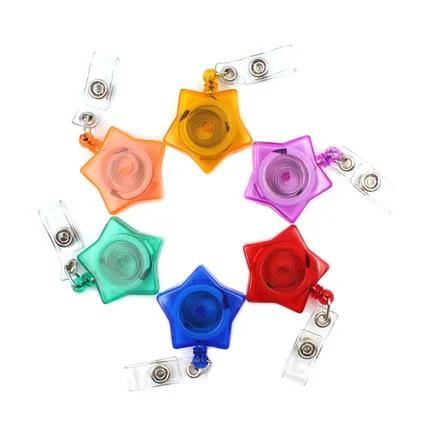 

five-pointed star Retractable Badge Reel High quality Student Nurse Exihibiton ID Name Card Badge Holder Office Supplies