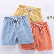 Amya/шорты для маленьких девочек г. летние резинка на талии, свободные шорты для маленьких мальчиков модные детские пляжные шорты короткие штаны для мальчиков и девочек