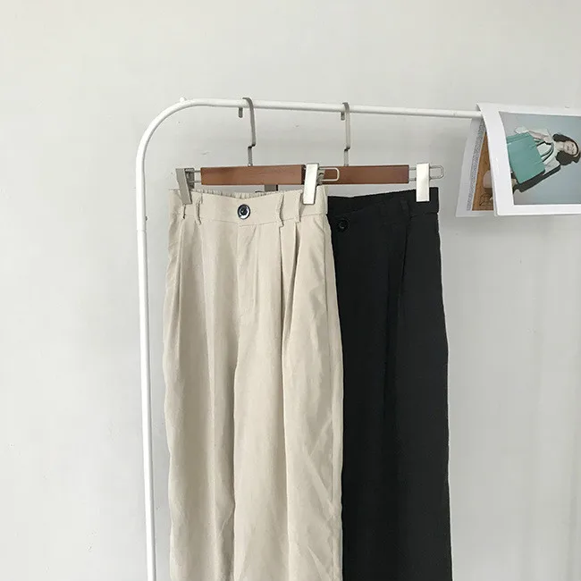 Neploe, корейские женские штаны, летняя мода, тянущаяся Талия, Pantalon Femme, повседневные одноцветные широкие брюки, 44240
