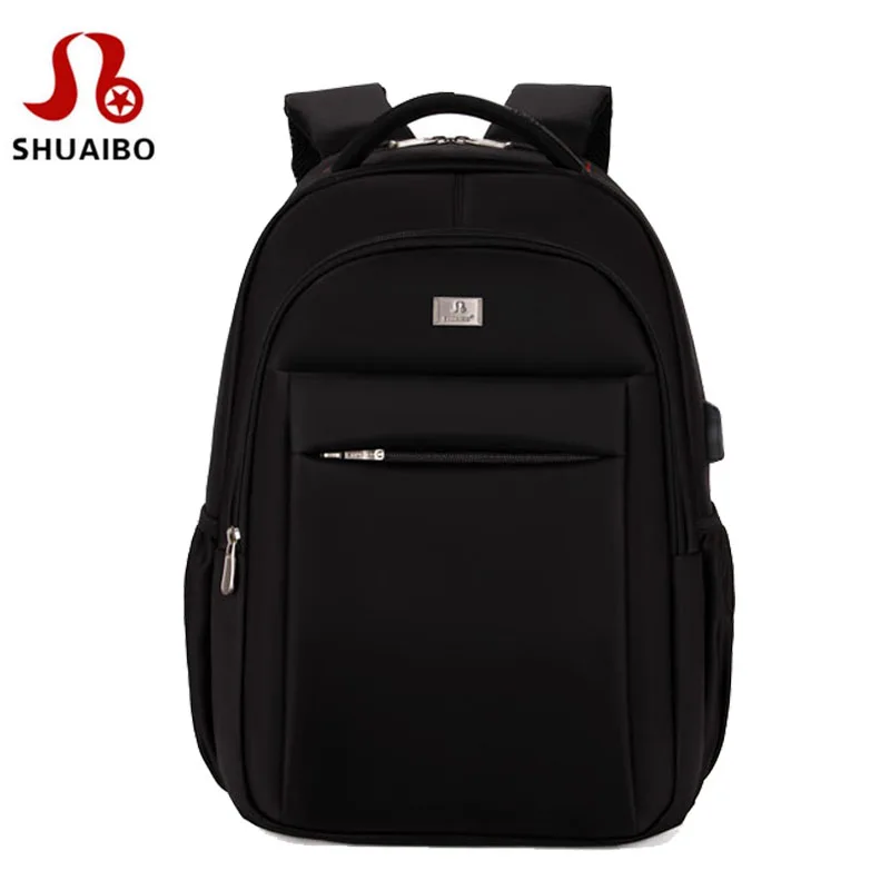 

SHUAIBO Brand Men Business Backpacks 15.6 inch Notebook Computer Backpack Women Leisure Waterproof Back Pack school backpack bag