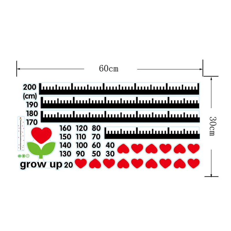 Мультипликационный рост измеряет стену стикер высотомер Наклейка на стену детская диаграмма роста запись памятный подарок украшение комнаты