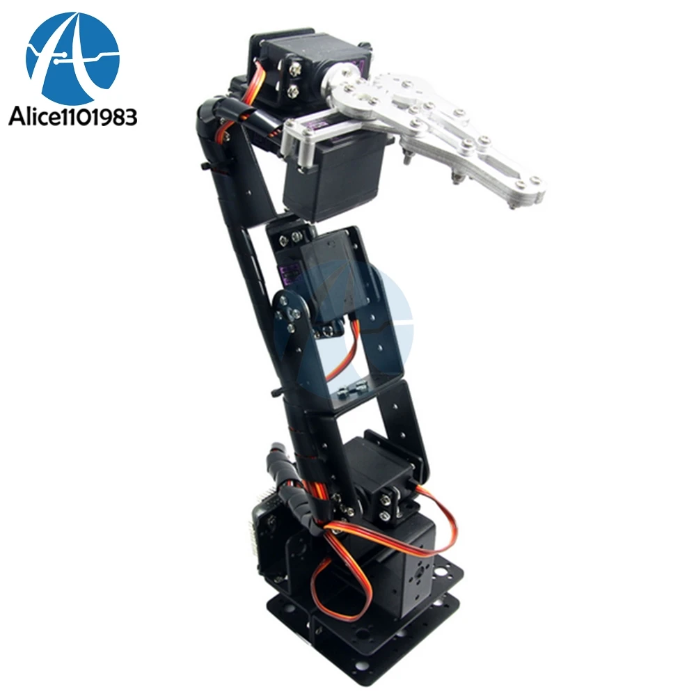 

Aluminium Robot 6 DOF Arm Claw Mount Kit Mechanical Robotic Arm for Arduino Clamp Claw Mount Electronice kit