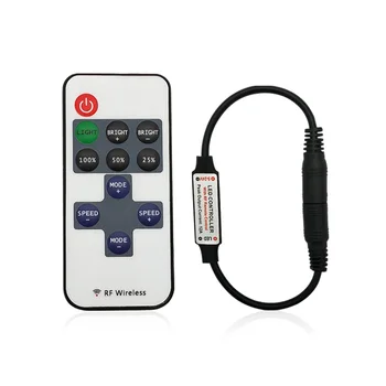 

Mini LED Rgb Controller RF 11 Key LED Remote Controller Dimmer DC 5V 24V For Single Color String LED Strip 2835 5050 White/Black