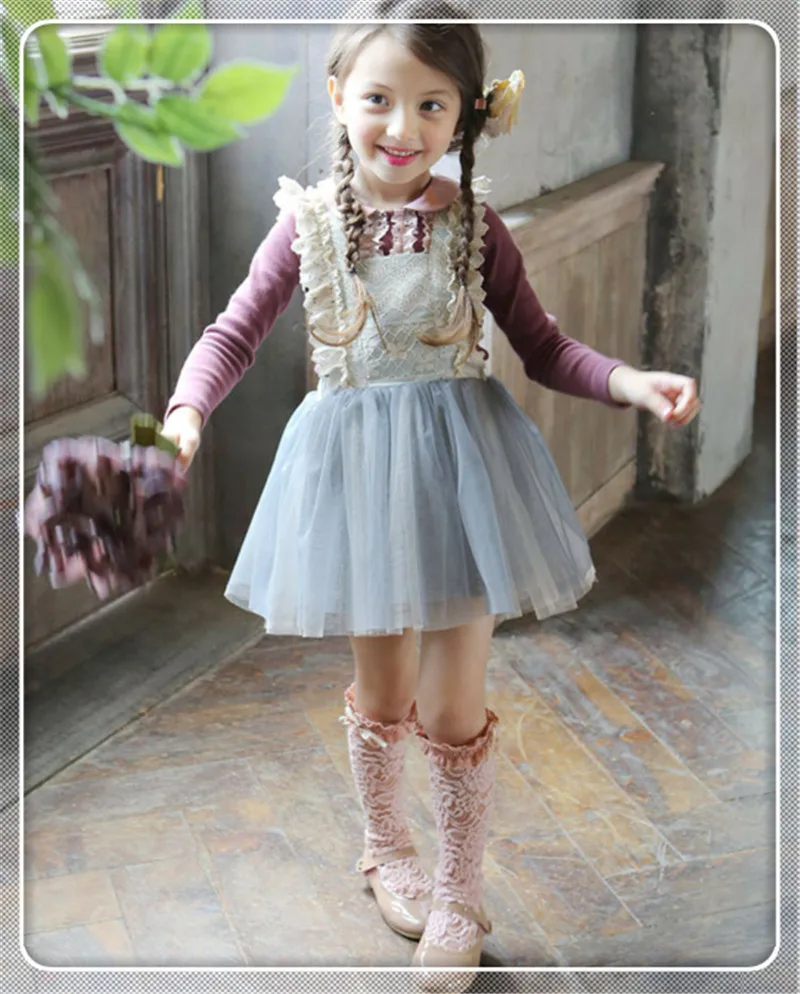 Detail Enfants Tulle Dentelle Tutu Partie Robes Bebe Fille Arc Princesse Robe Bretelle Robe Pour 7 15y Haute Qualite Livraison Gratuite Aliexpress