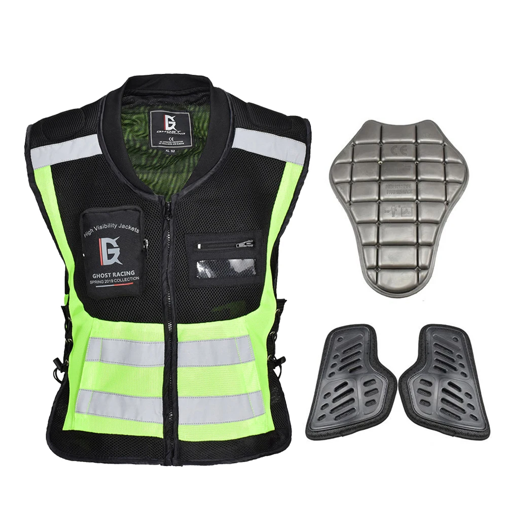 

GHOST RACING Reflective Jacket Motorcycle Jacket Reflective Vest Motorcycle Vest Protector Moto Reflective Bicycle Vest