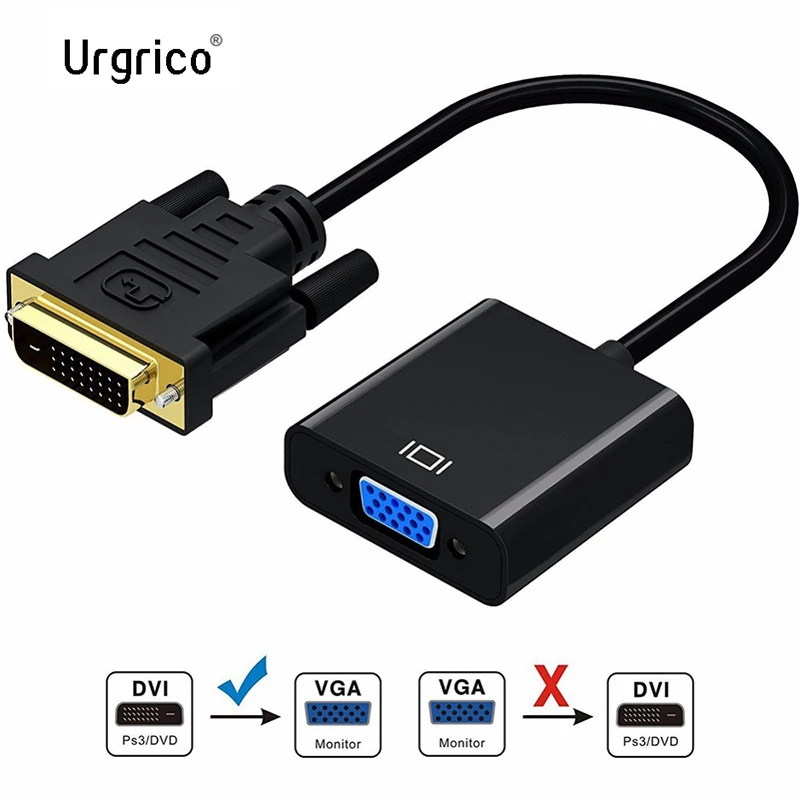 Кабель адаптер Urgrico DVI Male VGA Female для ТВ PS3 PS4 ПК|Кабели VGA| |