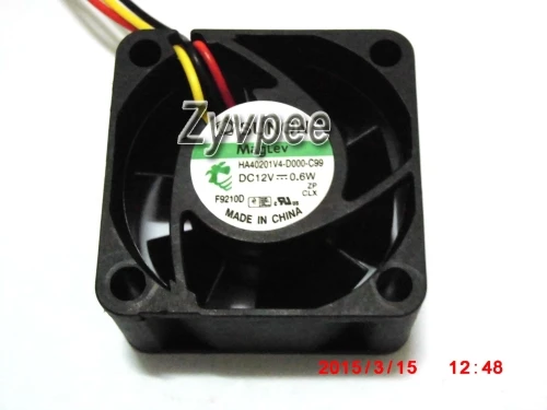 SUNON 4020 HA40201V4-D000-C99 3Wire 12V 0.6W Cooling Fan