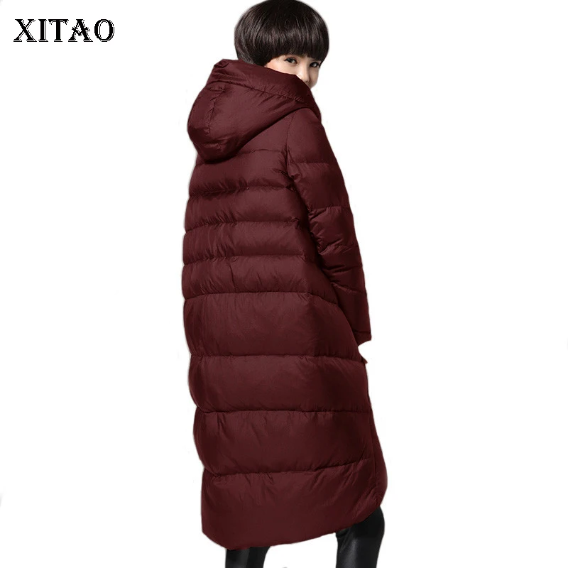 2018 Red Couleur Long Duvet Pleine Capuche Col Manches Canard Blanc Bas xitao Femmes Ljt4226 Automne Manteau Black wine Casual Nouveau De Mode Solide Ljt4226 Le Vers Thich dwn6YFaq