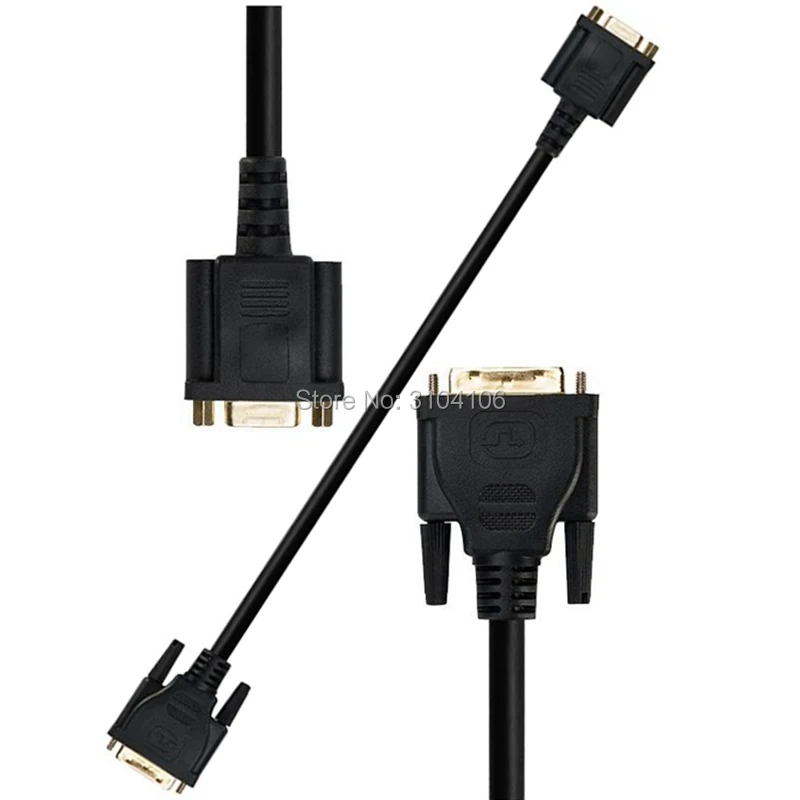 Аналоговый адаптер преобразователь DVI 24 + 5 папа VGA мама для монитора 30 см черный dvi