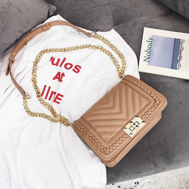 

Genuine Leather Shoulder Bag Women 2018 Small Messenger Bag Brand Designer Small Crossbody Bags Chain Straps For Women