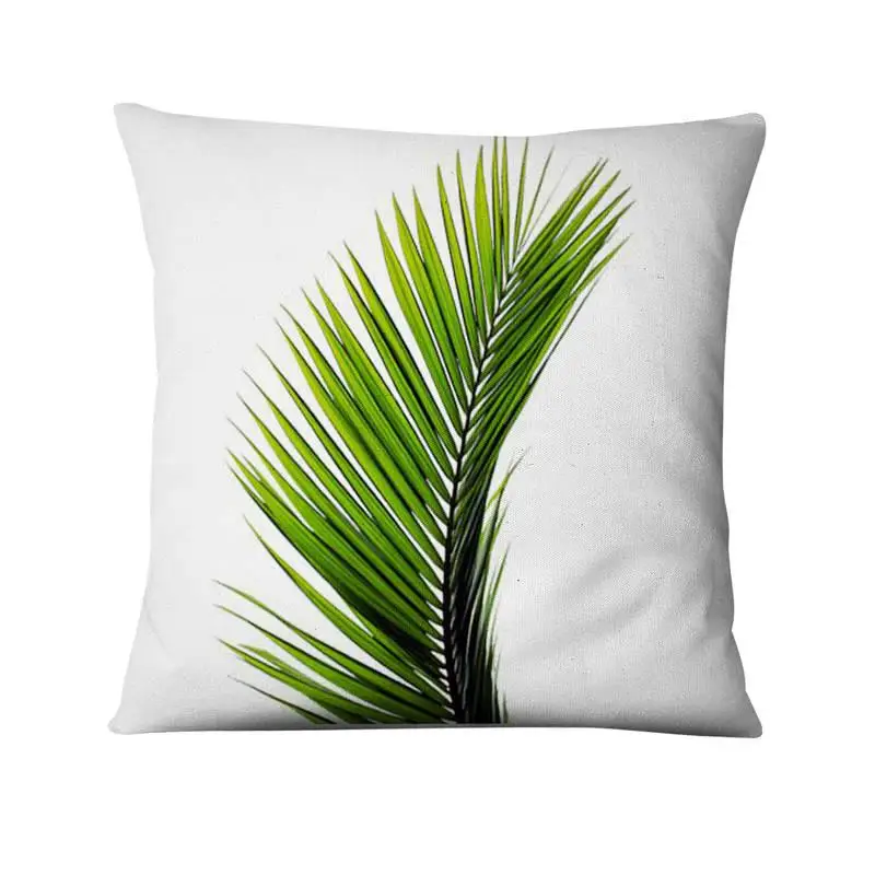 grey cushions Tropical Palm Leaf Digital Printed Pillowcase Green Plant Cushion Decorative Pillow Home Decor Sofa Throw Pillow 45*45cm large floor cushions Cushions