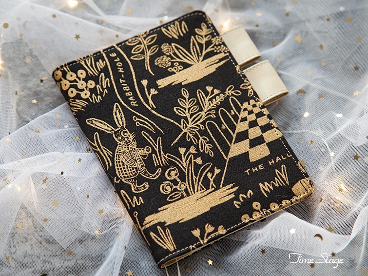 

The Mystery Garden Golden And Black Design Floral Softcover Journal Cover For Hobonichi A5