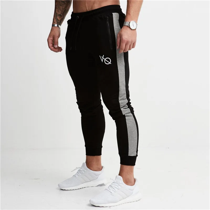 

2019 New Brand Men Skinny Patchwork Vq Pants Gyms Fitness Bodybuilding Joggers Male Trousers Casual Sweatpants Jogger Pants