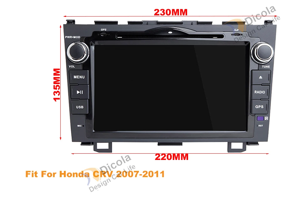 Clearance 4+32G Octa Core PX5 2 din Android 9 Car DVD Multimedia Player for Honda CRV CR-V 2007-2011 WiFi Stereo navi GPS BT 1024 * 600 0