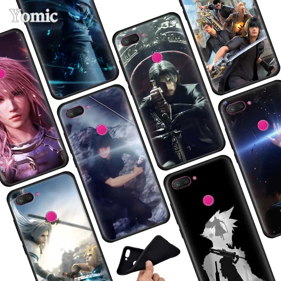 

Final Fantasy Black Silicone Phone Case for Xiaomi 6X 5X Mi 8 A1 A2 Lite Poco F1 Mi Play Redmi 6 7 Pro Cover