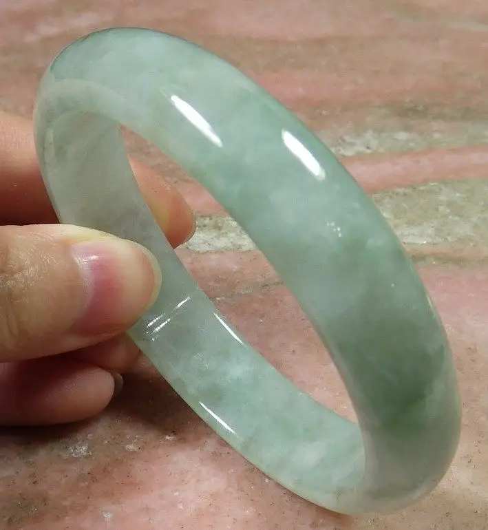 

Certified Green 100% Natural A stone stoneite Bangle Bracelet 59mm 420473