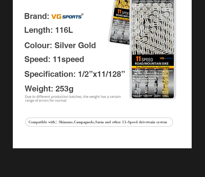 Top 2019 Hot New X9EL/ X10 EL/ X10SL / X11EL / X11SL chain 116 links 9/10/11 / speed silver / gold for mtb Road bicycle bike chain 12