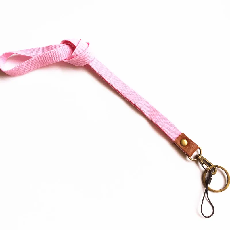 Ретро Ностальгический эластичный шнур для ID пропуска карты бейджа держатели телефон шеи ремни гимнастические ключ/Мобильный телефон USB держатель DIY веревка - Цвет: pink