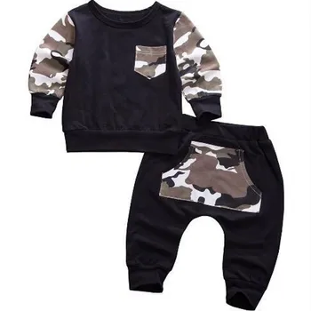 

New Baby Boys Clothes Set Print Camouflage Baby Suit Spring Autumn Baby Clothes 8BT036