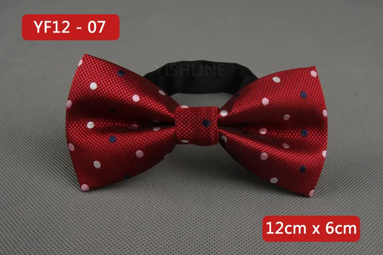 YISHLINE NEW Men's Bow Tie Gold Paisley Bowtie Business Wedding Bowknot Dot Blue And Black Bow Ties For Groom Party Accessories - Цвет: YF12-7