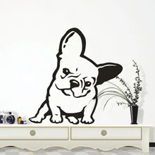 Наклейка собаки на стену Французский бульдог с тоской виниловая наклейка на стену домашний декор высокое качество виниловая наклейка художественная Наклейка Фреска Y-2