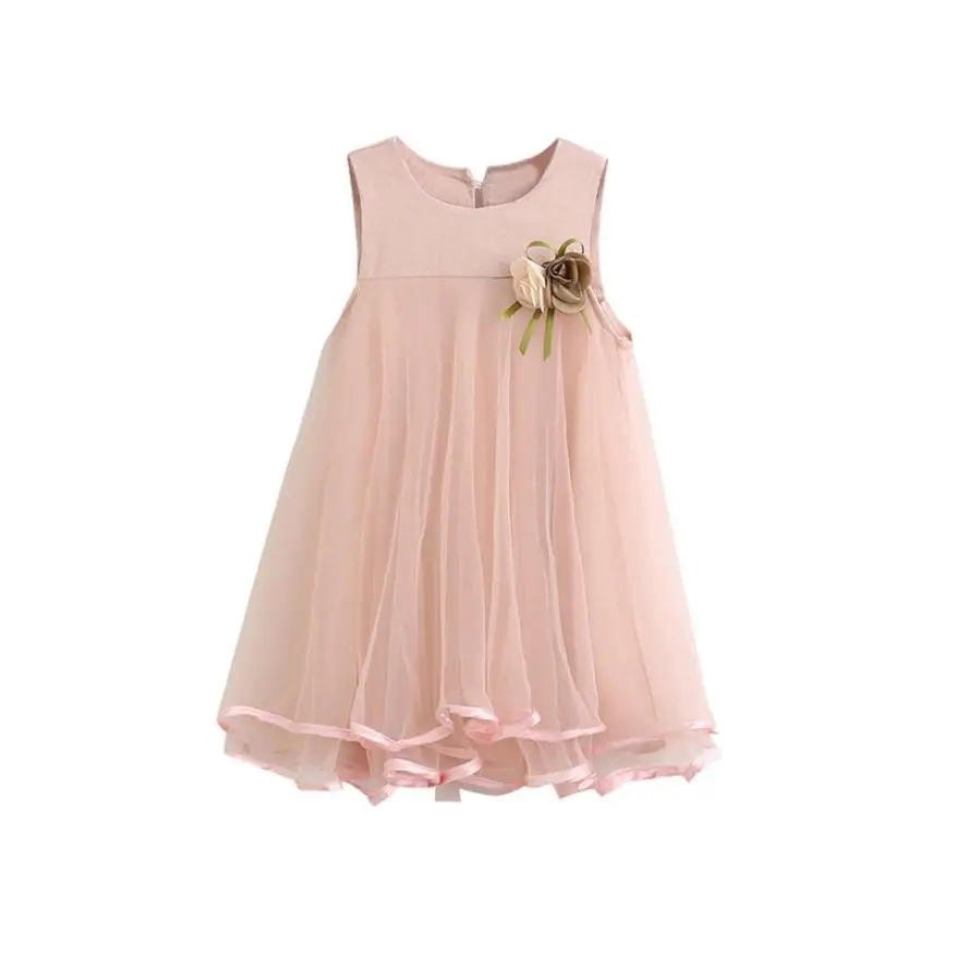 Женское шифоновое платье без рукавов с цветочным принтом|girls chiffon dress|dress toddlerpink dress