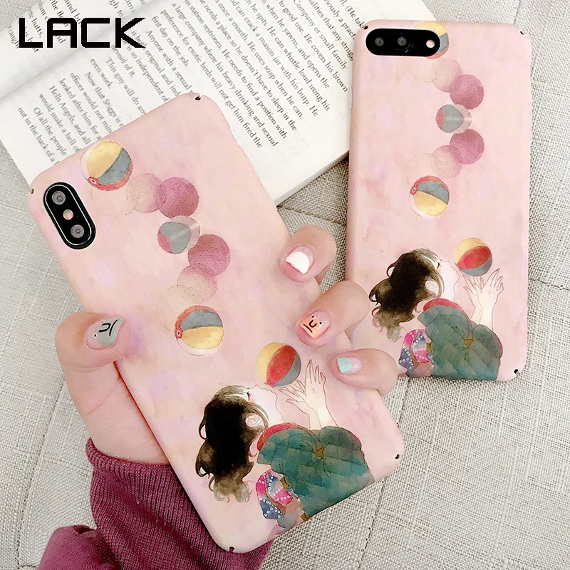 

LACK Fashion Colorful balloon Phone Case For iphone 7 Plus 6 6S 8 X XS MAX XR Drawing Girl Candy Color Hard Full protection Capa