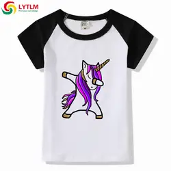 LYTLM/2019 летняя детская одежда для девочек, футболка с единорогом, детские футболки с короткими рукавами для маленьких девочек, vetement fille, милые